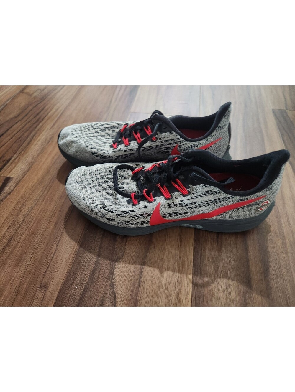 Nike Air Zoom Pegasus 36 Ohio State Shoes Sneakers Mens Size 7.5 Gray Red